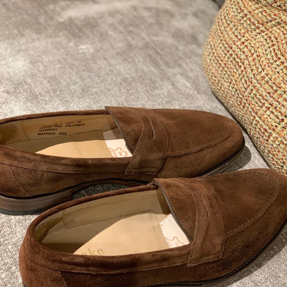 Men's Loake Imperial Penny Loafer in Brown, size 10, made in England